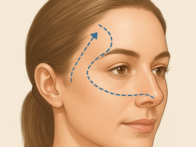 جراحی همزمان رینوپلاستی (عمل زیبایی بینی) و لیفت شقیقه